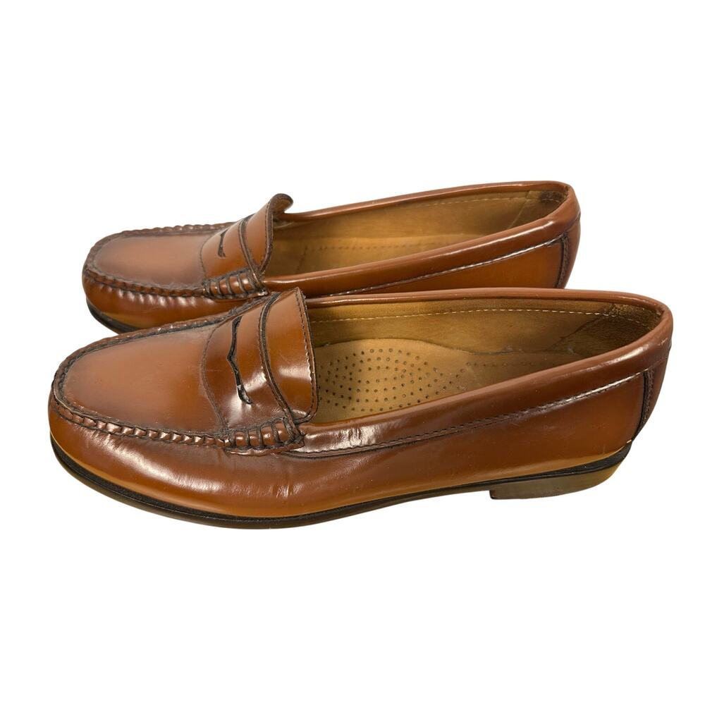 G.H. Bass Weejuns loafers classic penny strap hand-sewn moccasin stitching 6 1/2 - Picture 3 of 7